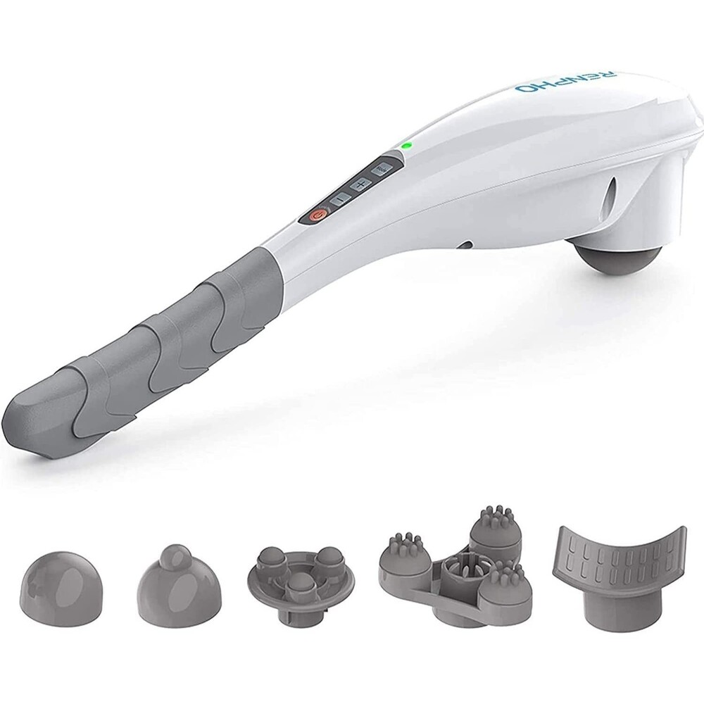 RENPHO Cordless Handheld Deep Tissue Body Massager 5 Speeds Modes White